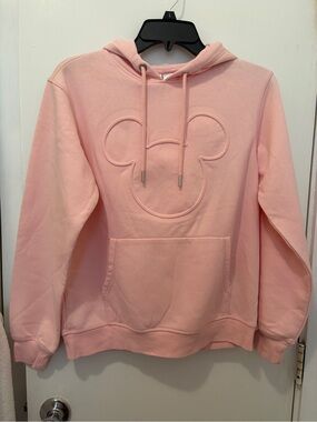 H&M: Women's DIsney Mickey Mouse Hoodie with Motif, Color: Light Pink, Size: XS